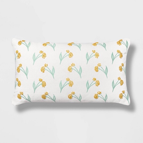 Opalhouse Accents New Opalhouse Lumbar Embroidered Floral Pillow